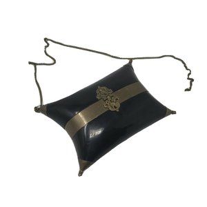 Vtg Pillow Purse Hard Shell 20s 30s Bag Brass